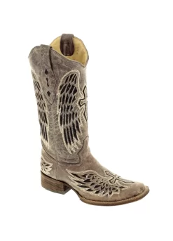 Corral Boots Corral Ladies Wing & Cross Brown Cowhide Leather Cowgirl Boots