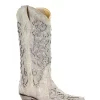 Corral Boots Corral Ladies Inlay White Cowhide Leather Cowgirl Boots