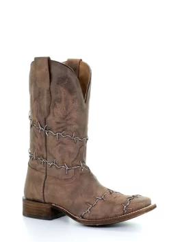 Corral Boots Corral Mens Brown Cowhide Leather Cowboy Boots