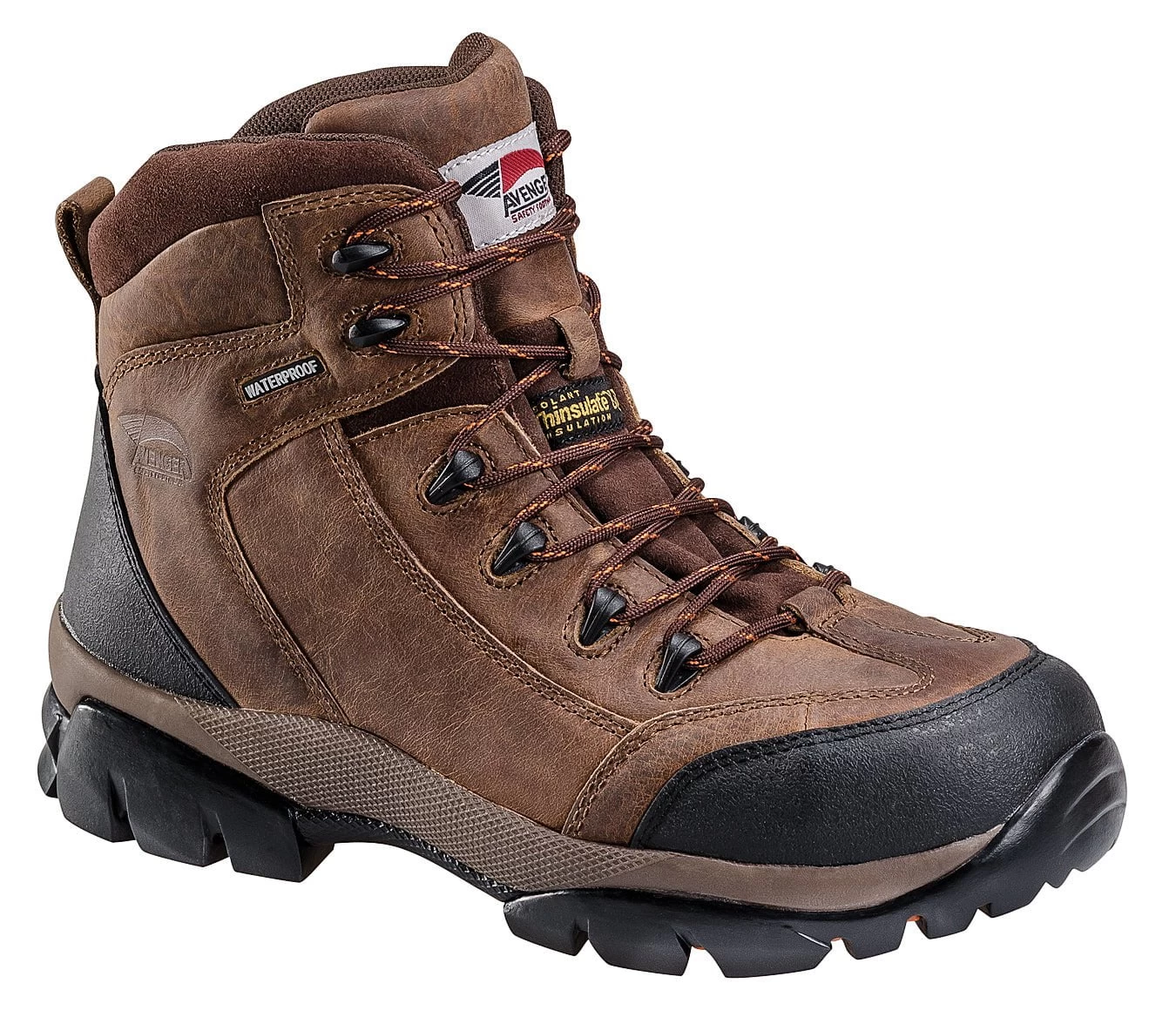 Avenger Mens Composite Toe EH WP Insulated Hiker M Brown Boots Leather 1 Avenger Mens Composite Toe EH WP Insulated Hiker M Brown Boots Leather