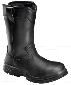 Avenger Mens Composite Toe EH WP Wellington W Black Leather Boots