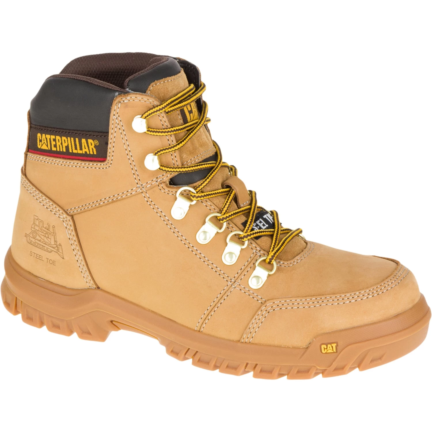 CAT Mens Outline St Honey Reset Leather Work Boots 1 CAT Mens Outline St Honey Reset Leather Work Boots