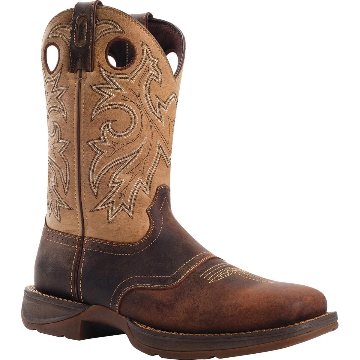 Saddle Up Rebel By Durango Mens Brown Leather Square Toe Cowboy Boots