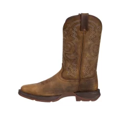 Rebel By Durango Mens Brown Leather 12in Western Cowboy Boots -Fashion Footwear Shop DB4443 instep profile square