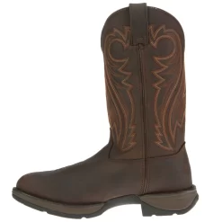 Rebel By Durango Mens Chocolate Leather Wyoming Western Cowboy Boots 11 Rebel By Durango Mens Chocolate Leather Wyoming Western Cowboy Boots -Fashion Footwear Shop DB5464 instep profile square