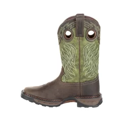 Lil Durango Big Kids Brown/Forest Leather Maverick XP Work Boots -Fashion Footwear Shop DBT0215Y instep profile
