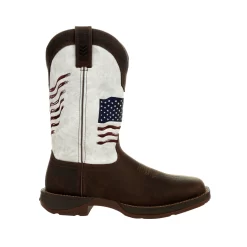 Durango Mens Bay Brown/White Leather Rebel USA Flag Cowboy Boots -Fashion Footwear Shop DDB0312 profile