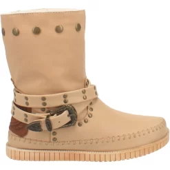 Dingo Womens Sand Malibu Harness Moc Ankle Boots Leather -Fashion Footwear Shop DI158 Sand 2 1