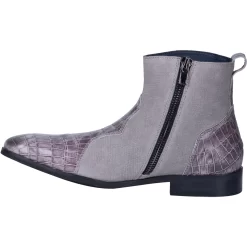 Dingo Mens Dunn Ankle Boots Leather Grey -Fashion Footwear Shop DI222 Grey 3