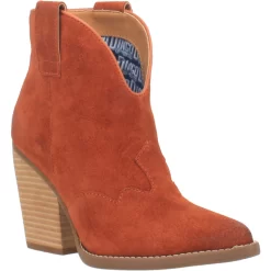 Dingo Womens Flannie Ankle Boots Leather Rust