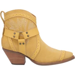 Dingo Womens Gummy Bearie Cowboy Boots Leather Yellow Suede -Fashion Footwear Shop DI747 Yellow Suede 2