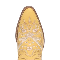 Dingo Womens Primrose Bootie Cowboy Boots Leather Yellow -Fashion Footwear Shop DI748 Yellow 6