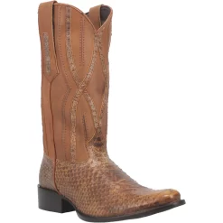 Dingo Mens Ace High Cowboy Boots Leather Tan