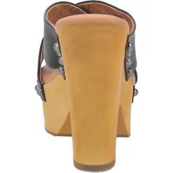 Dingo Womens Driftwood Studs Black Leather Sandals Shoes -Fashion Footwear Shop DI849 Black 4