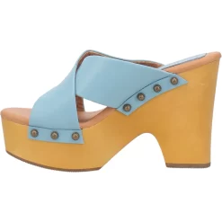 Dingo Womens Driftwood Studs Blue Leather Sandals Shoes -Fashion Footwear Shop DI849 Blue 3