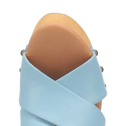 Dingo Womens Driftwood Studs Blue Leather Sandals Shoes -Fashion Footwear Shop DI849 Blue 6