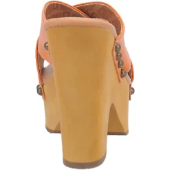 Dingo Womens Driftwood Studs Orange Leather Sandals Shoes -Fashion Footwear Shop DI849 Orange 4