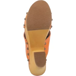 Dingo Womens Driftwood Studs Orange Leather Sandals Shoes -Fashion Footwear Shop DI849 Orange 7
