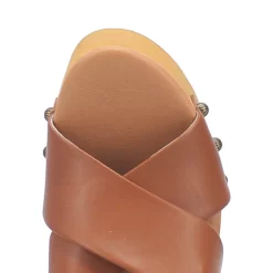 Dingo Womens Driftwood Studs Tan Leather Sandals Shoes -Fashion Footwear Shop DI849 Tan 6