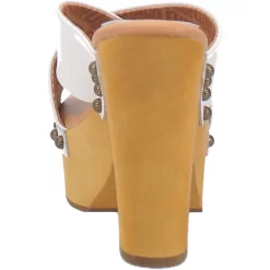 Dingo Womens Driftwood Studs White Leather Sandals Shoes -Fashion Footwear Shop DI849 White 4