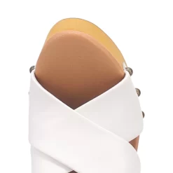 Dingo Womens Driftwood Studs White Leather Sandals Shoes -Fashion Footwear Shop DI849 White 6