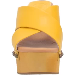 Dingo Womens Driftwood Studs Yellow Leather Sandals Shoes -Fashion Footwear Shop DI849 Yellow 5