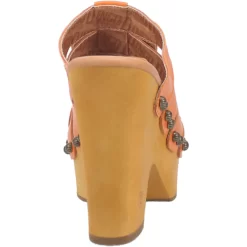 Dingo Womens Dagwood Orange Leather Studs Sandals Shoes -Fashion Footwear Shop DI853 Orange 4