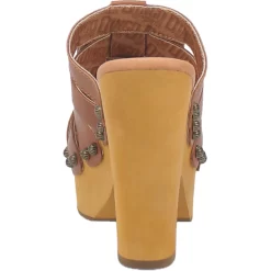 Dingo Womens Dagwood Tan Leather Studs Sandals Shoes -Fashion Footwear Shop DI853 Tan 4