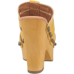 Dingo Womens Dagwood Yellow Leather Studs Sandals Shoes -Fashion Footwear Shop DI853 Yellow 4
