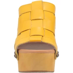 Dingo Womens Dagwood Yellow Leather Studs Sandals Shoes -Fashion Footwear Shop DI853 Yellow 5