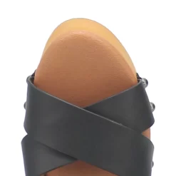 Dingo Womens Woodstock Black Leather Studs Sandals Shoes -Fashion Footwear Shop DI879 Black 6