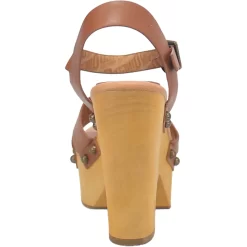 Dingo Womens Woodstock Tan Leather Studs Sandals Shoes -Fashion Footwear Shop DI879 Tan 4