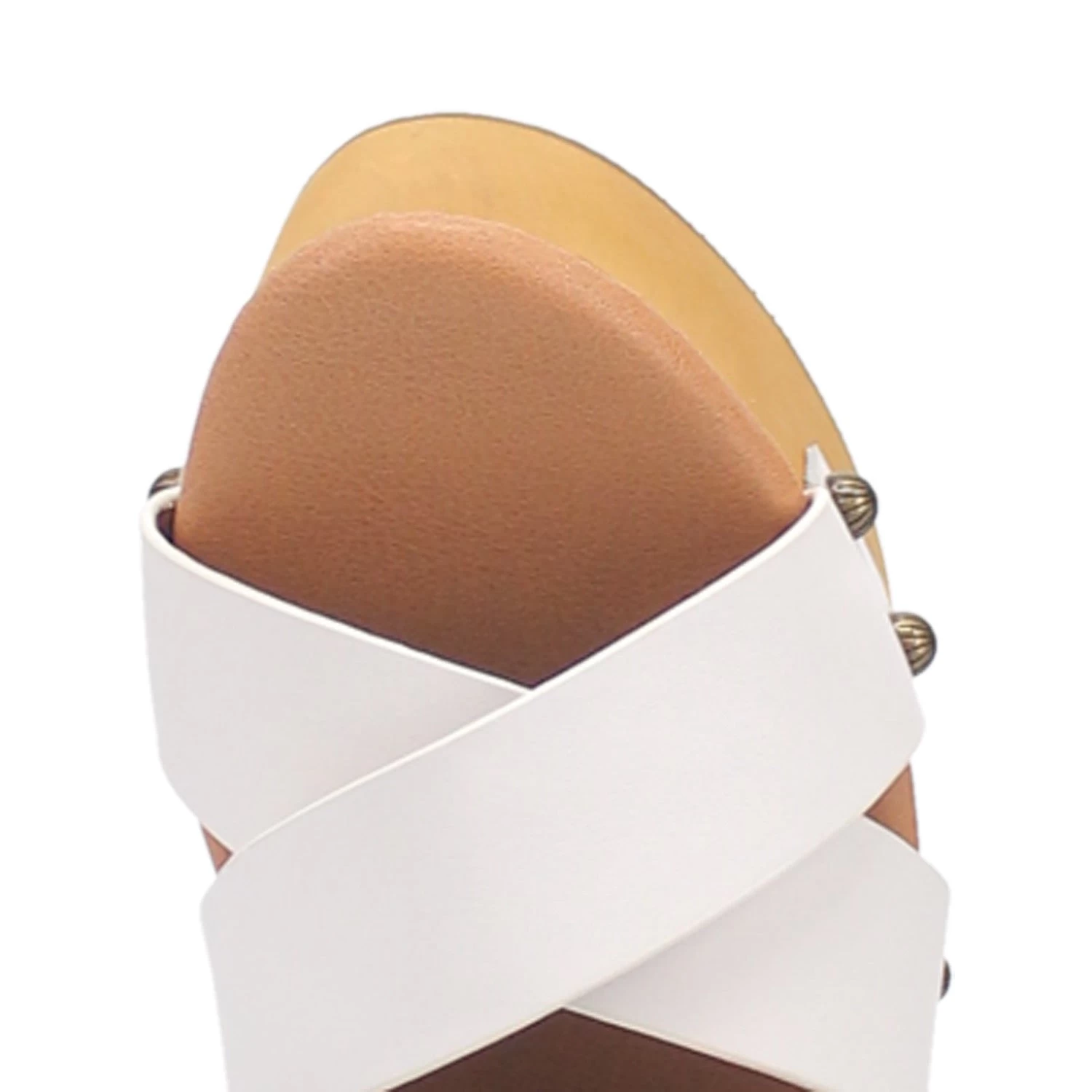 Dingo Womens Woodstock White Leather Studs Sandals Shoes 6 Dingo Womens Woodstock White Leather Studs Sandals Shoes - Image 6