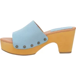 Dingo Womens Beechwood Blue Leather Studs Sandals Shoes -Fashion Footwear Shop DI906 Blue 3
