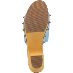 Dingo Womens Beechwood Blue Leather Studs Sandals Shoes -Fashion Footwear Shop DI906 Blue 7