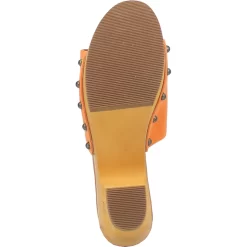 Dingo Womens Beechwood Orange Leather Studs Sandals Shoes -Fashion Footwear Shop DI906 Orange 7