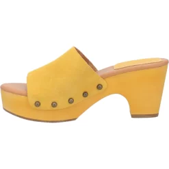 Dingo Womens Beechwood Yellow Leather Studs Sandals Shoes -Fashion Footwear Shop DI906 Yellow 3