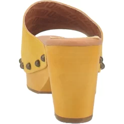 Dingo Womens Beechwood Yellow Leather Studs Sandals Shoes -Fashion Footwear Shop DI906 Yellow 4