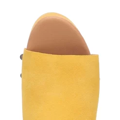 Dingo Womens Beechwood Yellow Leather Studs Sandals Shoes -Fashion Footwear Shop DI906 Yellow 6