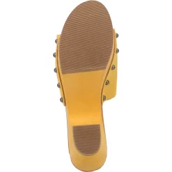 Dingo Womens Beechwood Yellow Leather Studs Sandals Shoes -Fashion Footwear Shop DI906 Yellow 7