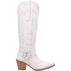 Dingo Womens Heavens To Betsy Cowboy Boots Leather White -Fashion Footwear Shop DI926 White 2