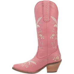 Dingo Womens Full Bloom Cowboy Boots Leather Pink -Fashion Footwear Shop DI939 Pink 3