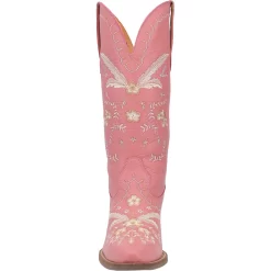 Dingo Womens Full Bloom Cowboy Boots Leather Pink -Fashion Footwear Shop DI939 Pink 5