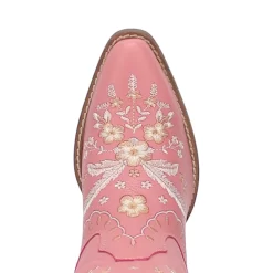 Dingo Womens Full Bloom Cowboy Boots Leather Pink -Fashion Footwear Shop DI939 Pink 6