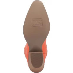 Dingo Womens Full Bloom Cowboy Boots Leather Orange -Fashion Footwear Shop DI939 Orange 7
