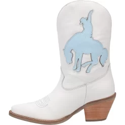 Dingo Womens Let Er Buck Cowboy Boots Leather White -Fashion Footwear Shop DI945 White 3