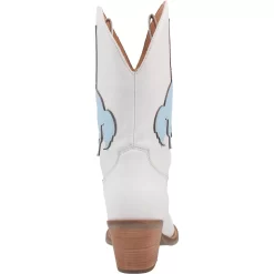 Dingo Womens Let Er Buck Cowboy Boots Leather White -Fashion Footwear Shop DI945 White 4
