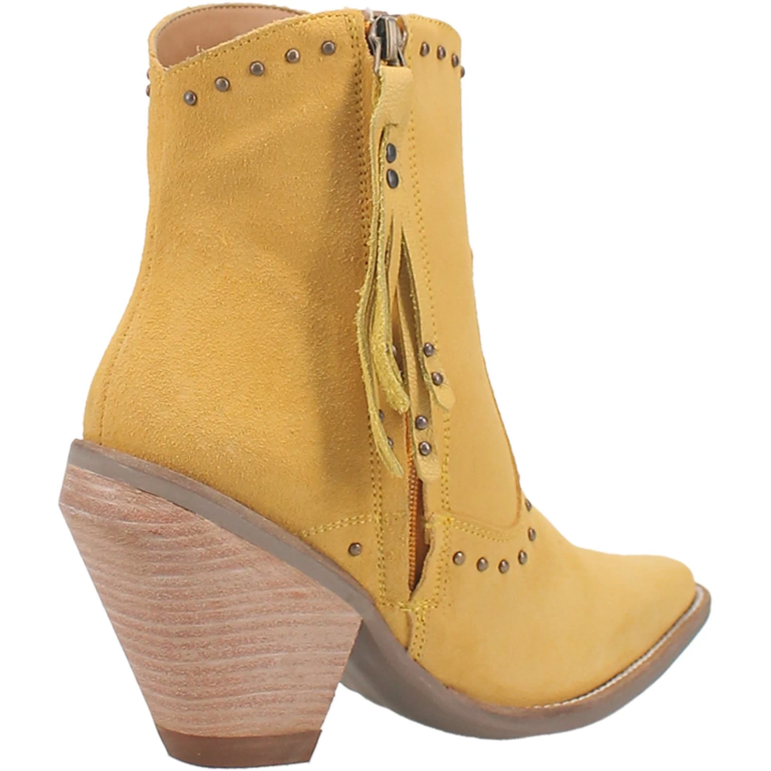 Dingo Womens Classy N Sassy Bootie Cowboy Boots Leather Yellow Suede 2 Dingo Womens Classy N Sassy Bootie Cowboy Boots Leather Yellow Suede - Image 2