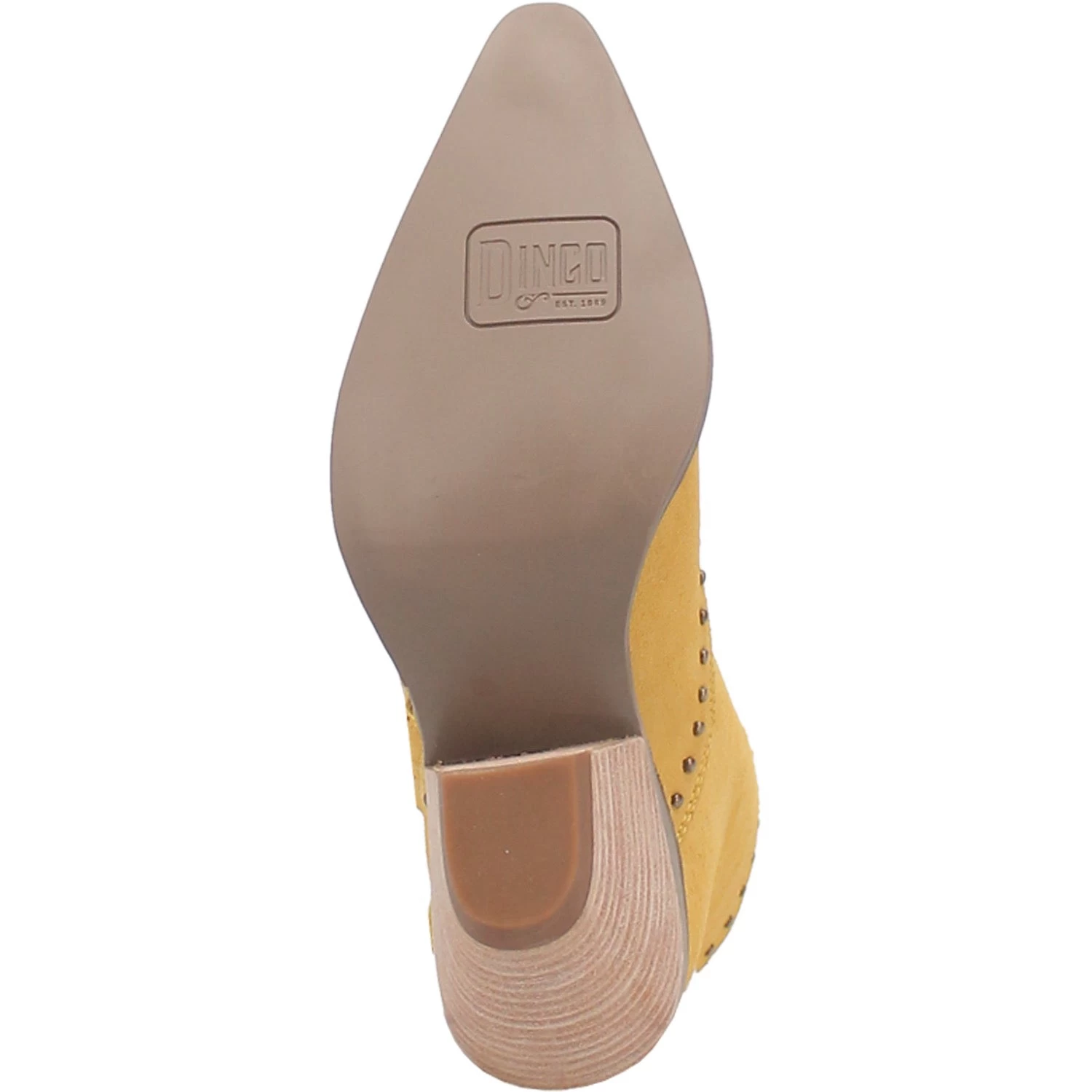 Dingo Womens Classy N Sassy Bootie Cowboy Boots Leather Yellow Suede 8 Dingo Womens Classy N Sassy Bootie Cowboy Boots Leather Yellow Suede - Image 8