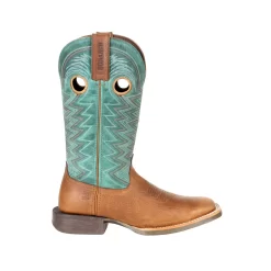 Durango Womens Wheat/Tidal Teal Leather Lady Rebel Pro Cowboy Boots -Fashion Footwear Shop DRD0353 profile